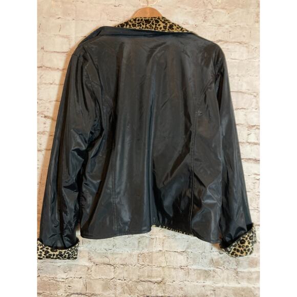 Utex Design Fully Reversible Jacket Womens Medium Cheetah Leopard Full Zip Up - Picture 12 of 14